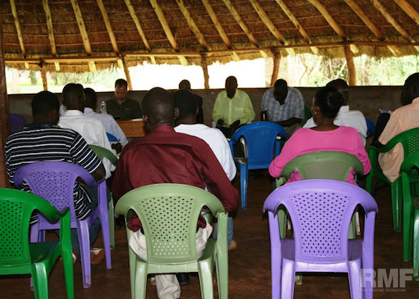 team morning meeting in uganda
