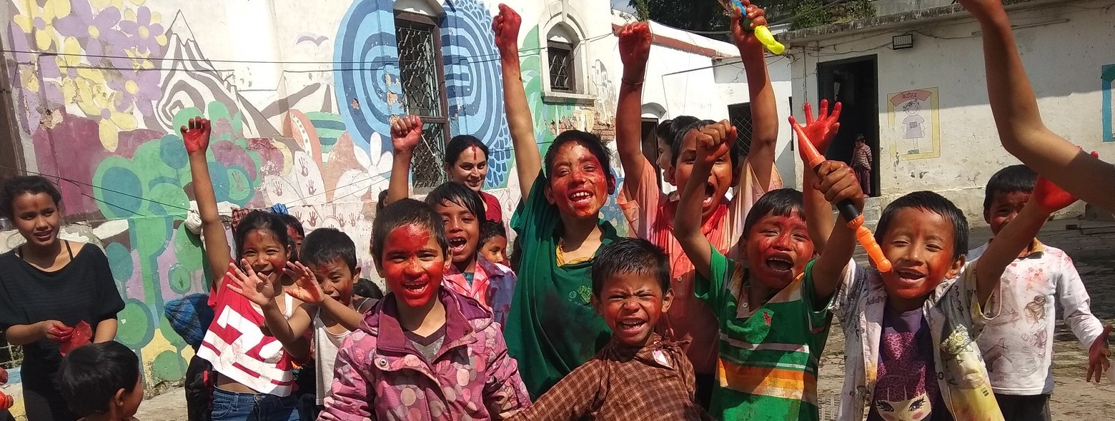 nco orphanage children in a line